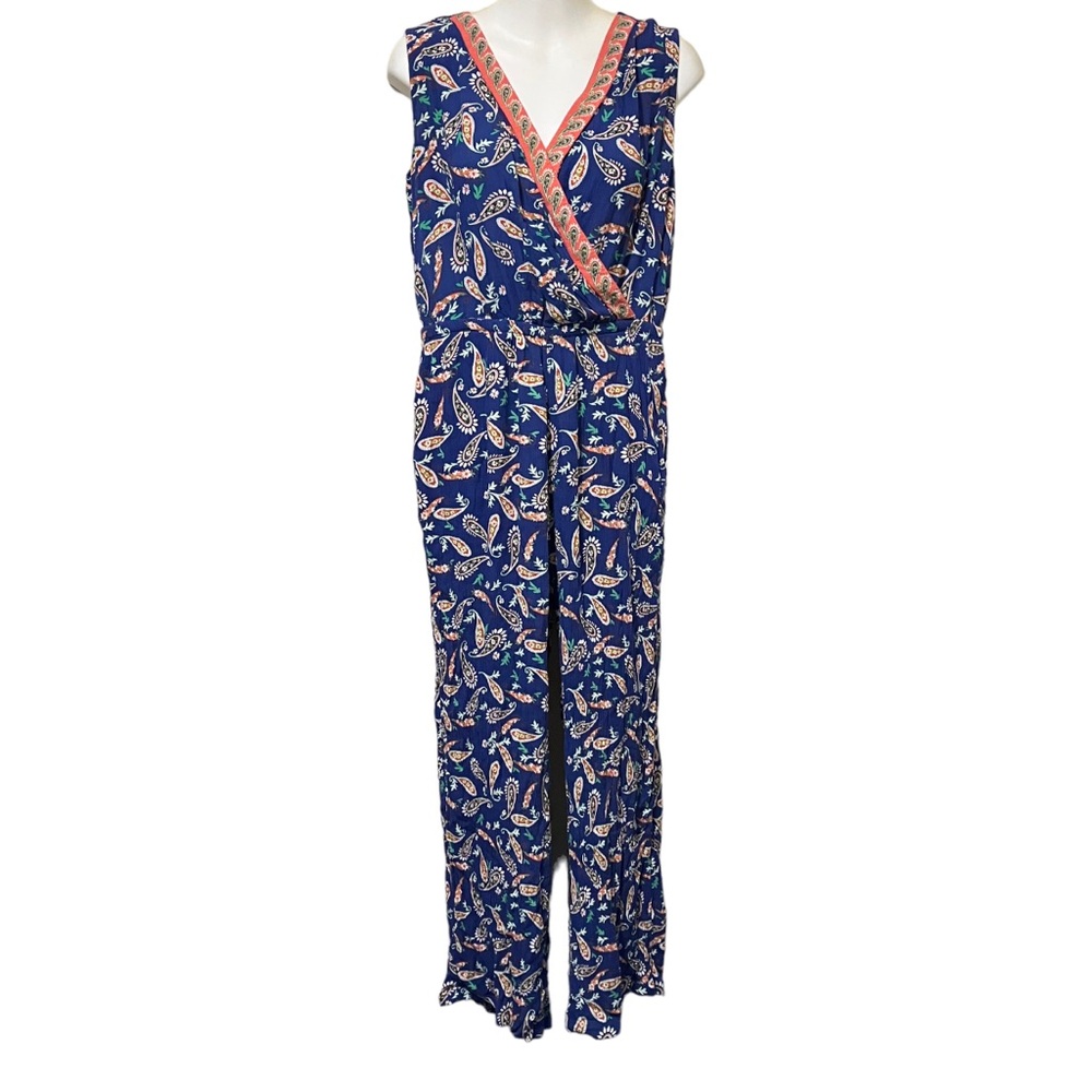 Westport Blue Pink Paisley Jumpsuit